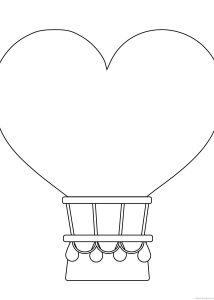 Balão de ar quente em forma de coração
